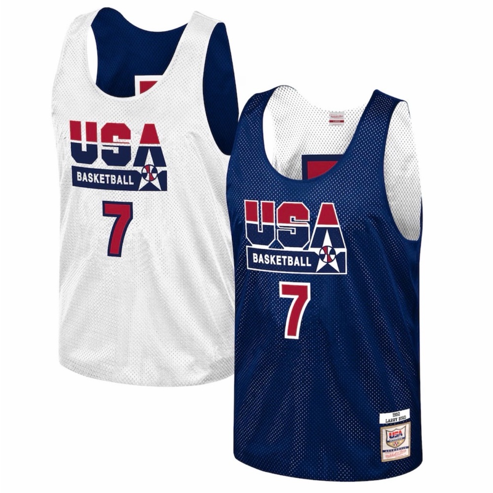 Mitchell & Ness Larry Bird 1992 Dream Team USA Reversible Practice Jersey